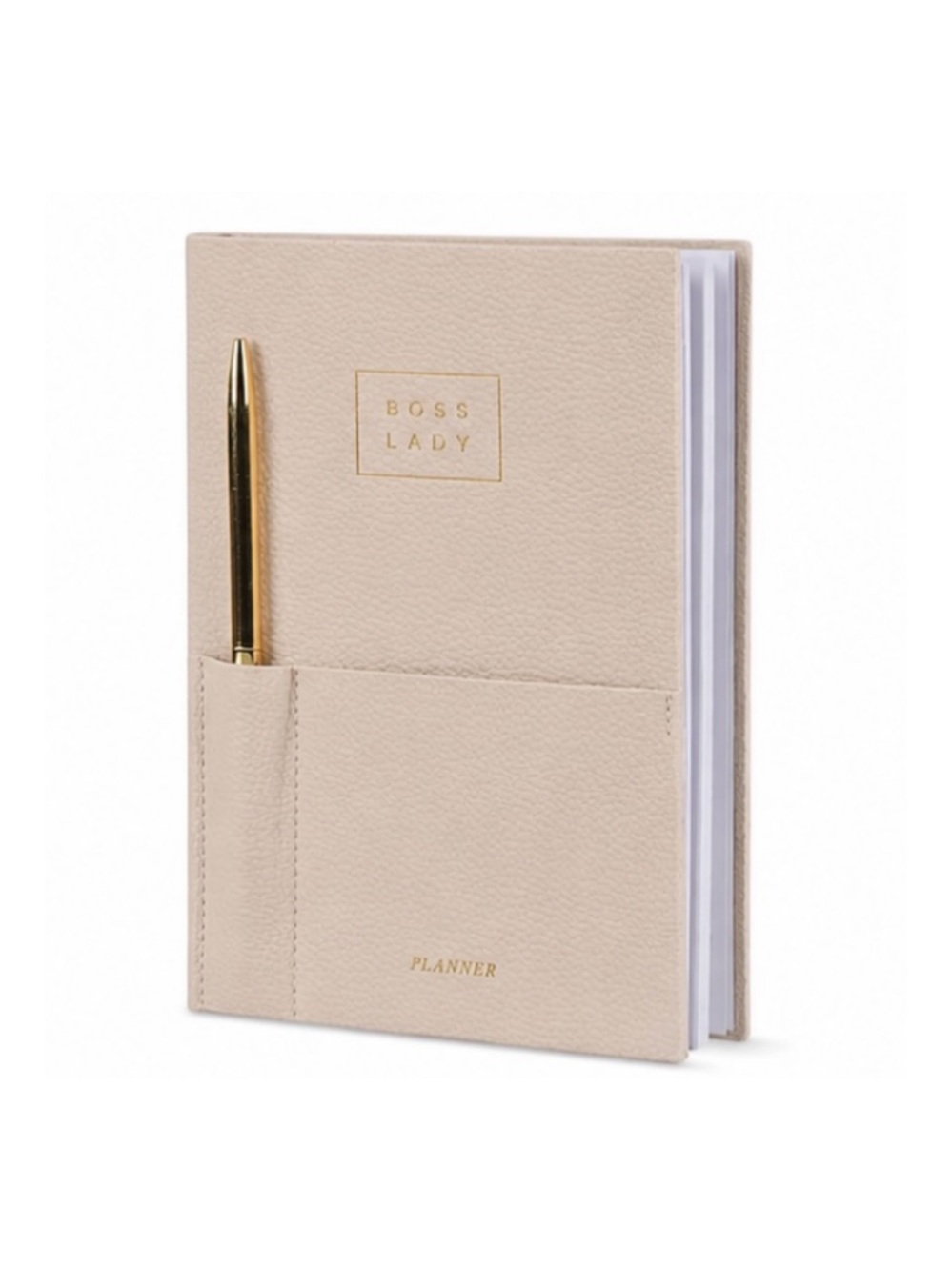 BOSS LADY Beige Planner with Pen Pocket ๐